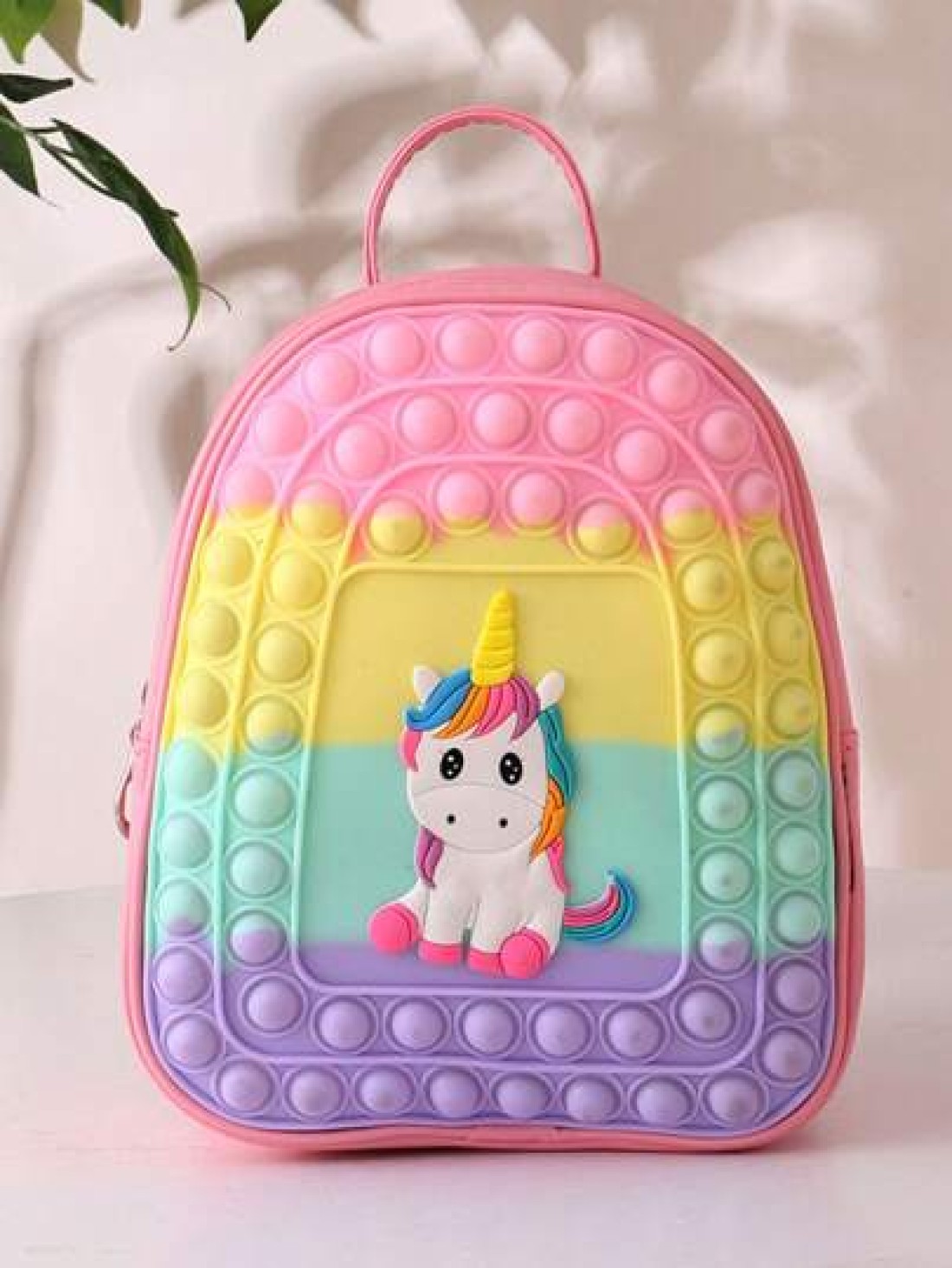 New Cute Unicorn Silicone Backpack Stress Relief Pink Schoolbag