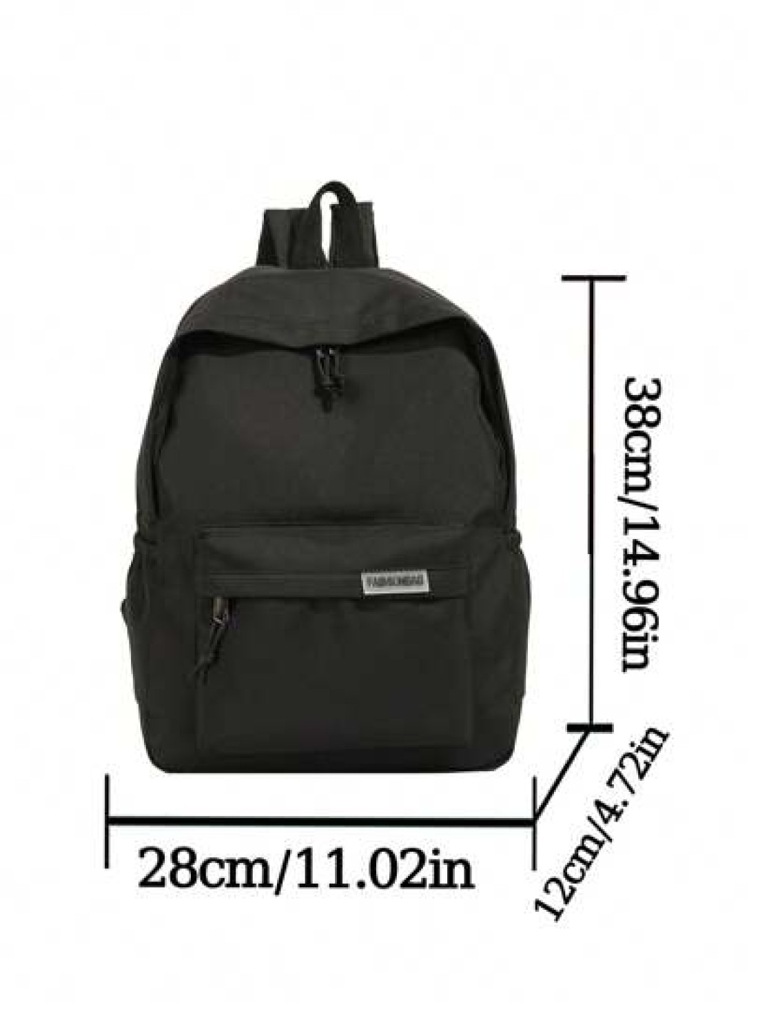 1 PC Back To School Classic Basic Large Capacity School Bag With Laptop Compartment Fashion Versatile All Purpose Backpack Purse Simplicity Solid Color Sports Bag Premium Nylon School Backpack With Ad
