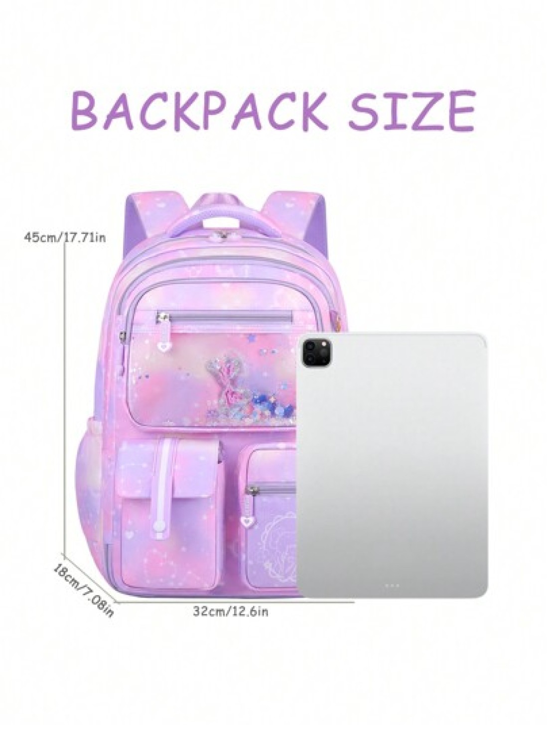 1pc Girls Backpack Outdoor Travel Bag Large Capacity School Bag Bookbag 15 6 Inch Laptop Backpack Stylish Casual Shoulder Bag Multi Pocket Backpack With Heart Shaped Plush Pendant Suitable For Teenage