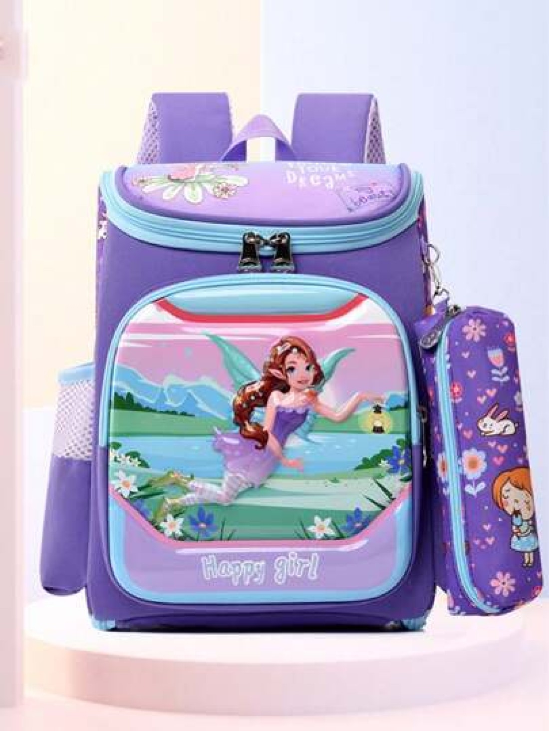 New Cute Cartoon Unicorn Kids Backpack With Pencil Case