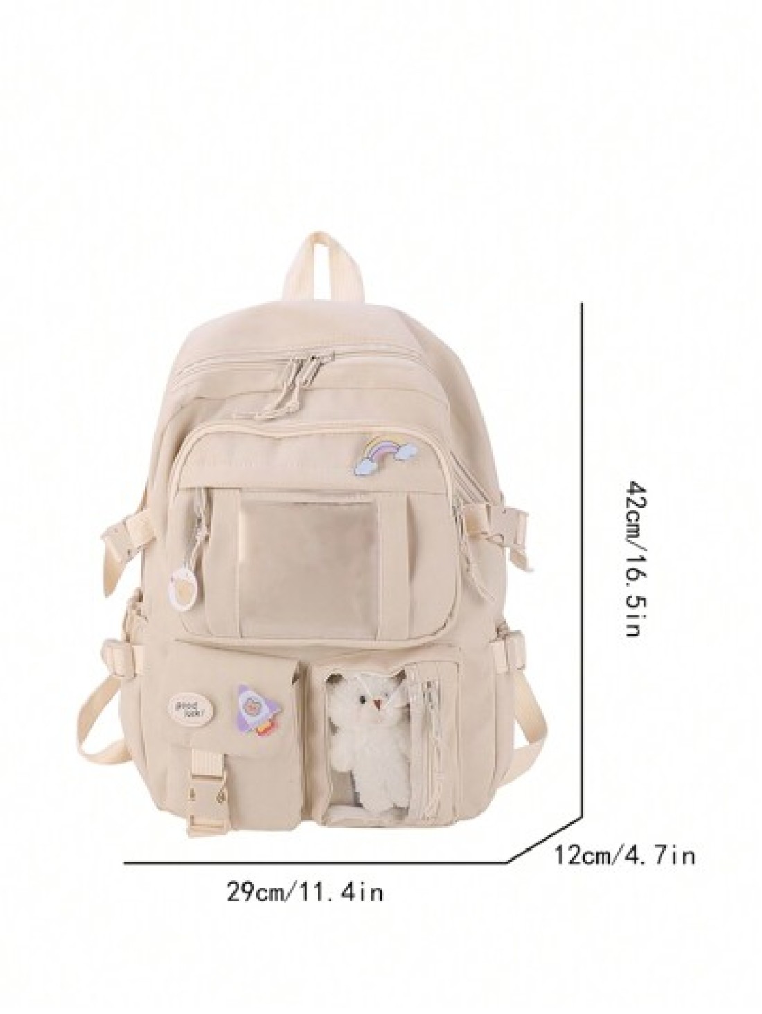 High Capacity Student Backpack With Cute Ins Style Design Suitable For 14 16 Years Old Teenagers Fashionable And Practical Schoolbag