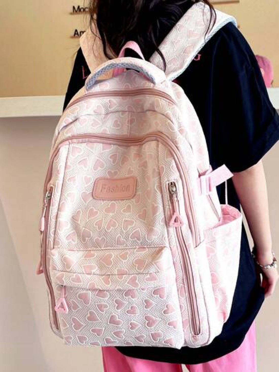 Simple Solid Color Large Capacity Campus Backpack Casual Schoolbag
