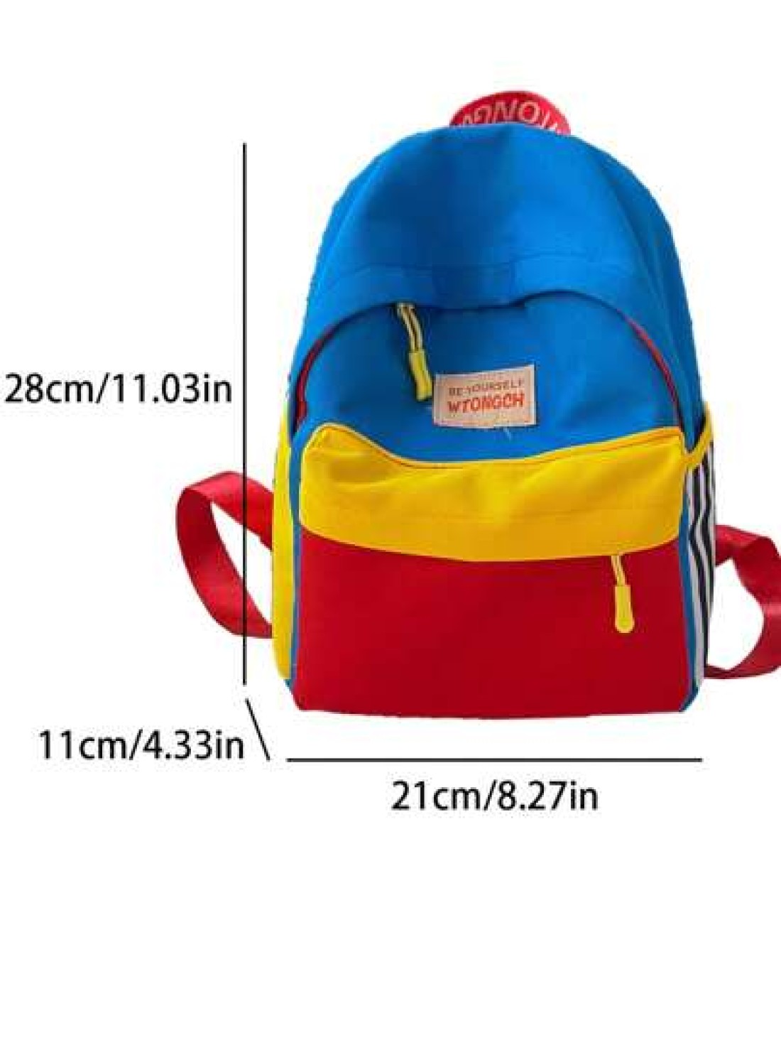 1 New Model Of Nylon Backpack For Girls And Boys With Contrasting Stripes Can Be Carried On One Shoulder Zipped Up And Closed Smoothly Fashionable And Casual Stylish And Individual Suitable For Daily