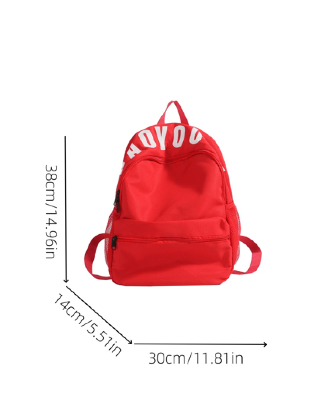 1pc New Casual Versatile Letter Print Nylon Waterproof Large Capacity Student Book Bag Fashionable Leisure Backpack