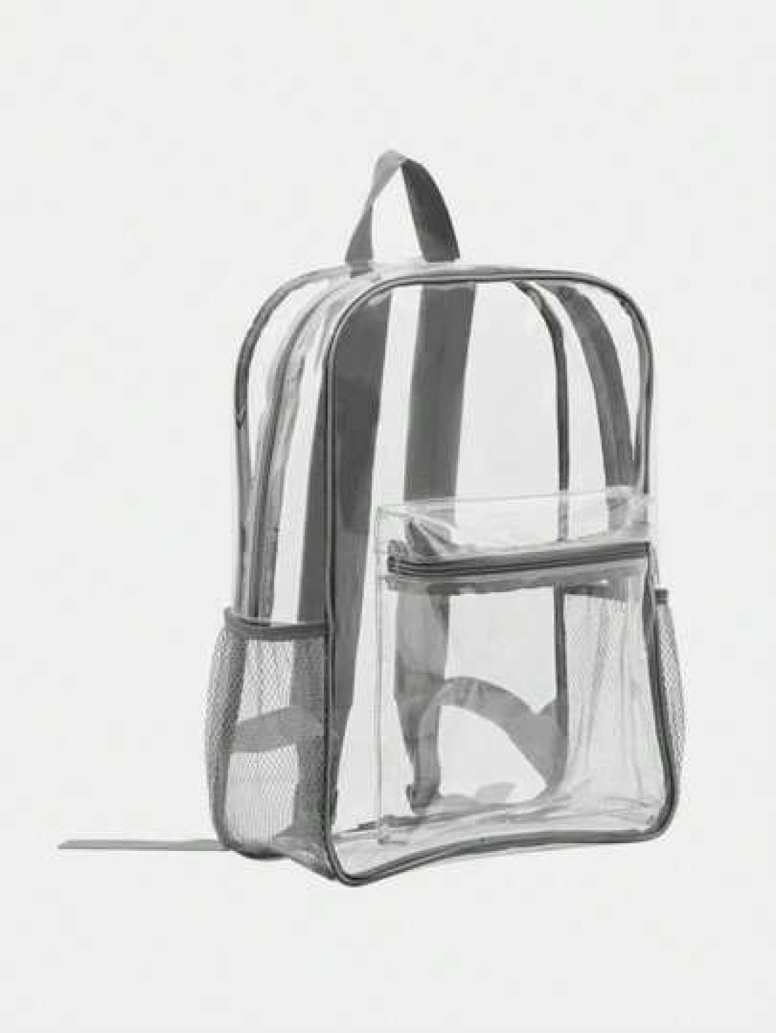 1pc Transparent Zipper Closure Backpack For School Use Fits Ages 9 13 Years