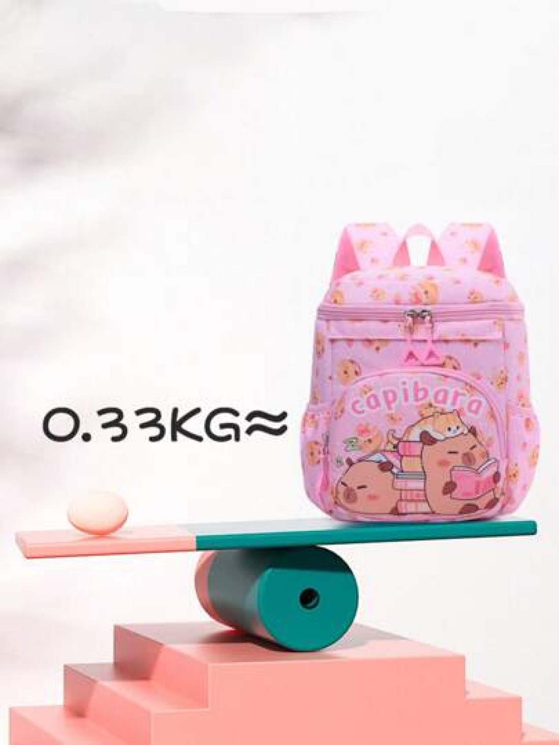 1pc Zipper Opening And Closing Stylish Cartoon Style Capybara Small Backpack Suitable For Height Of About 94 110cm Suitable For Any Occasion Lightweight Travel Backpack Comfortable And Adjustable Shou