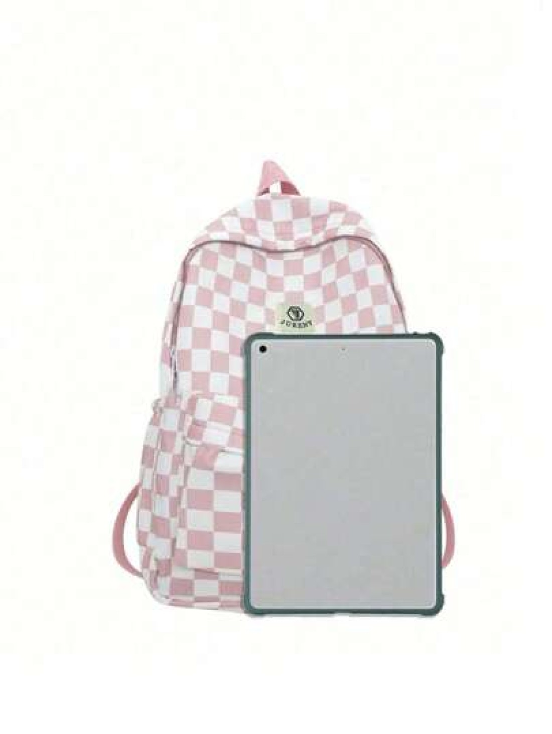 1 PC Back To School Large Capcity School Bag With Laptop Compartment Fashion Versatile All Purpose Backpack Purse Simplicity Gingham Durable Nylon School Backpack With Adjustable Strap Multiple Pocket