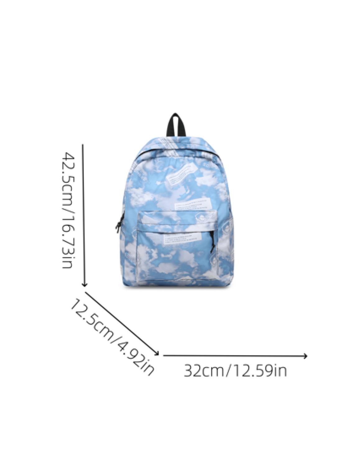 1pc New Fashion Simple Student Nylon Waterproof Ultra Light Backpack Versatile Casual Daypack