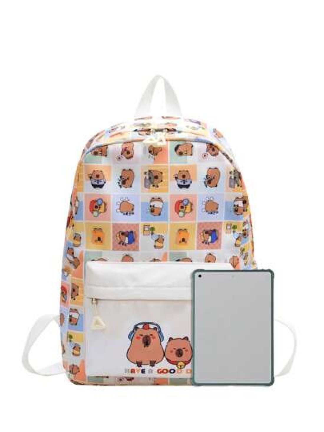 New Large Capacity Campus Style Double Backpack For Girl Capibara Dolphin Student Backpack Suitable For Junior High School Senior High School And University Students Bag