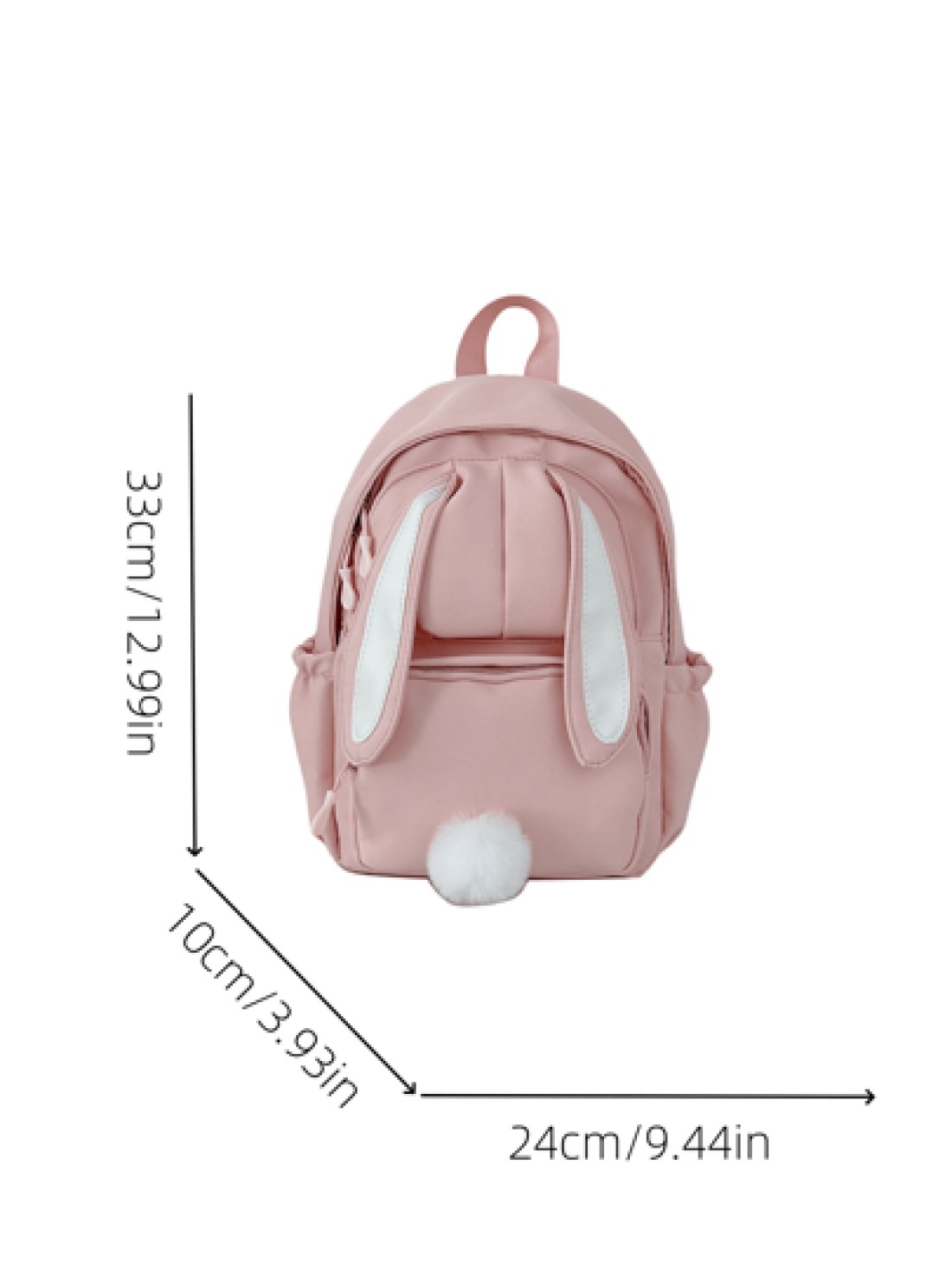 1pc New Fashion Student Backpack Versatile Cute Rabbit Ear Design Nylon Waterproof Large Capacity Rucksack No Pendant
