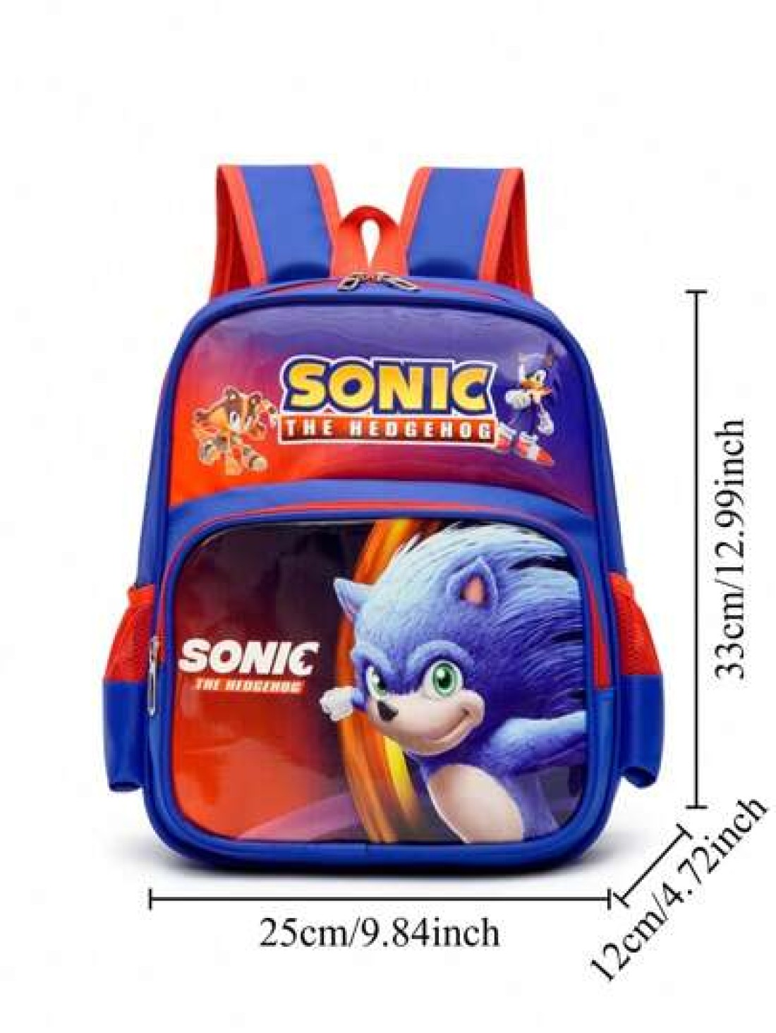 bandai Boy Shoulder Bag Zipper Closure Durable Nylon With Polyester Lining Blue Cartoon Animal Pattern Design Suitable For Back To School Travel Hiking Gifts School Backpack Fun Backpacks