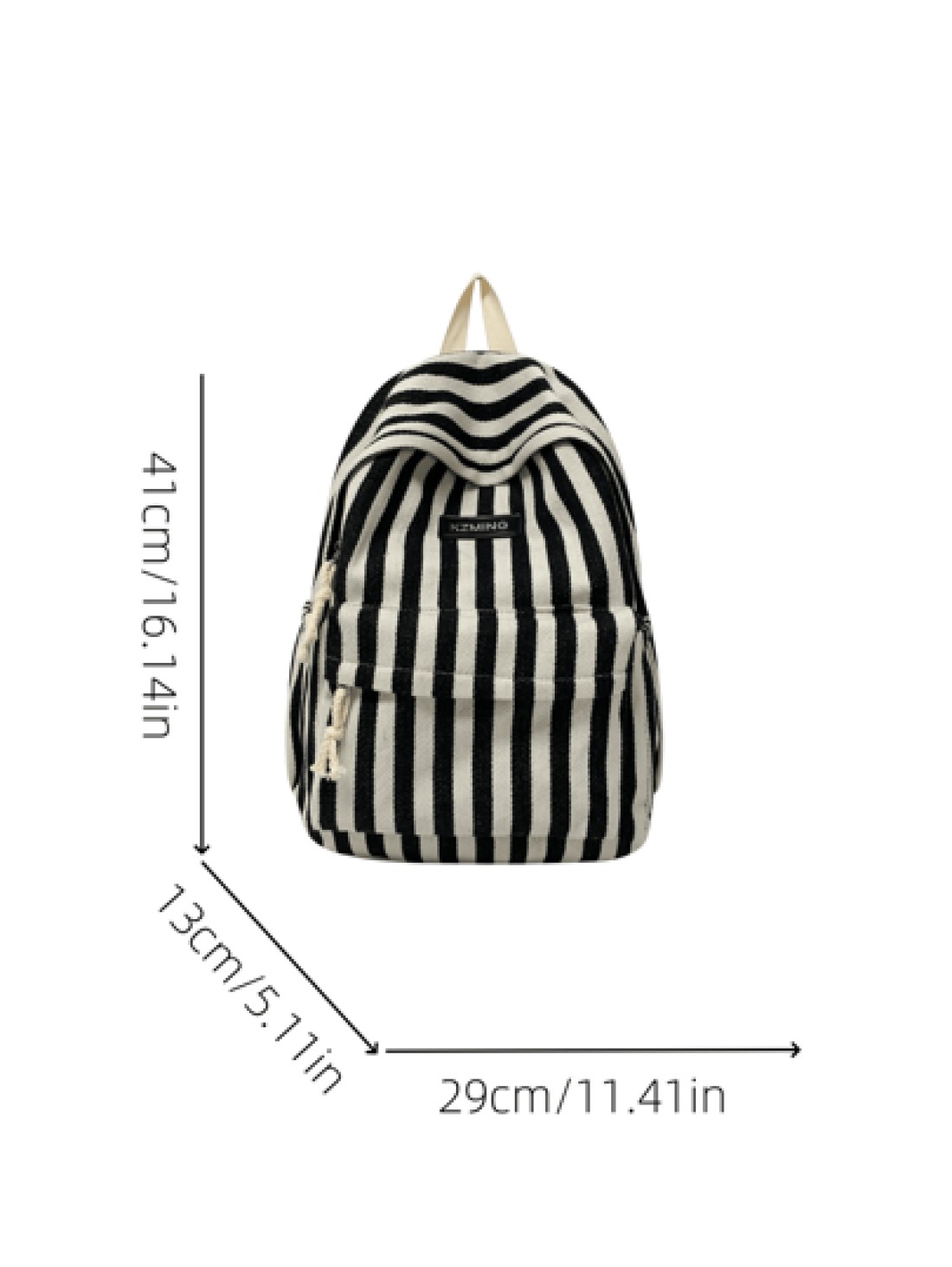1pc New Versatile High Quality Vertical Striped Backpack Large Capacity Student Commuting Daily Casual Rucksack