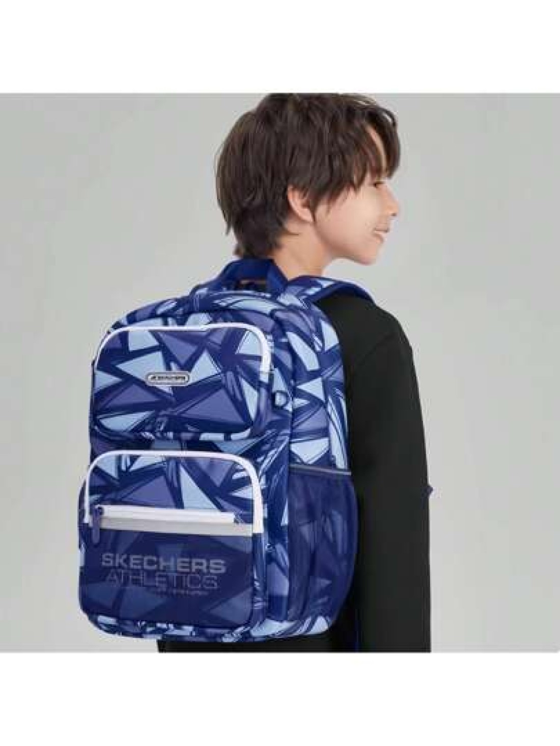 Skechers Geometric Graffiti Blue Comfortable Sports Fashion Leisure Series Backpack For Boys And Girls