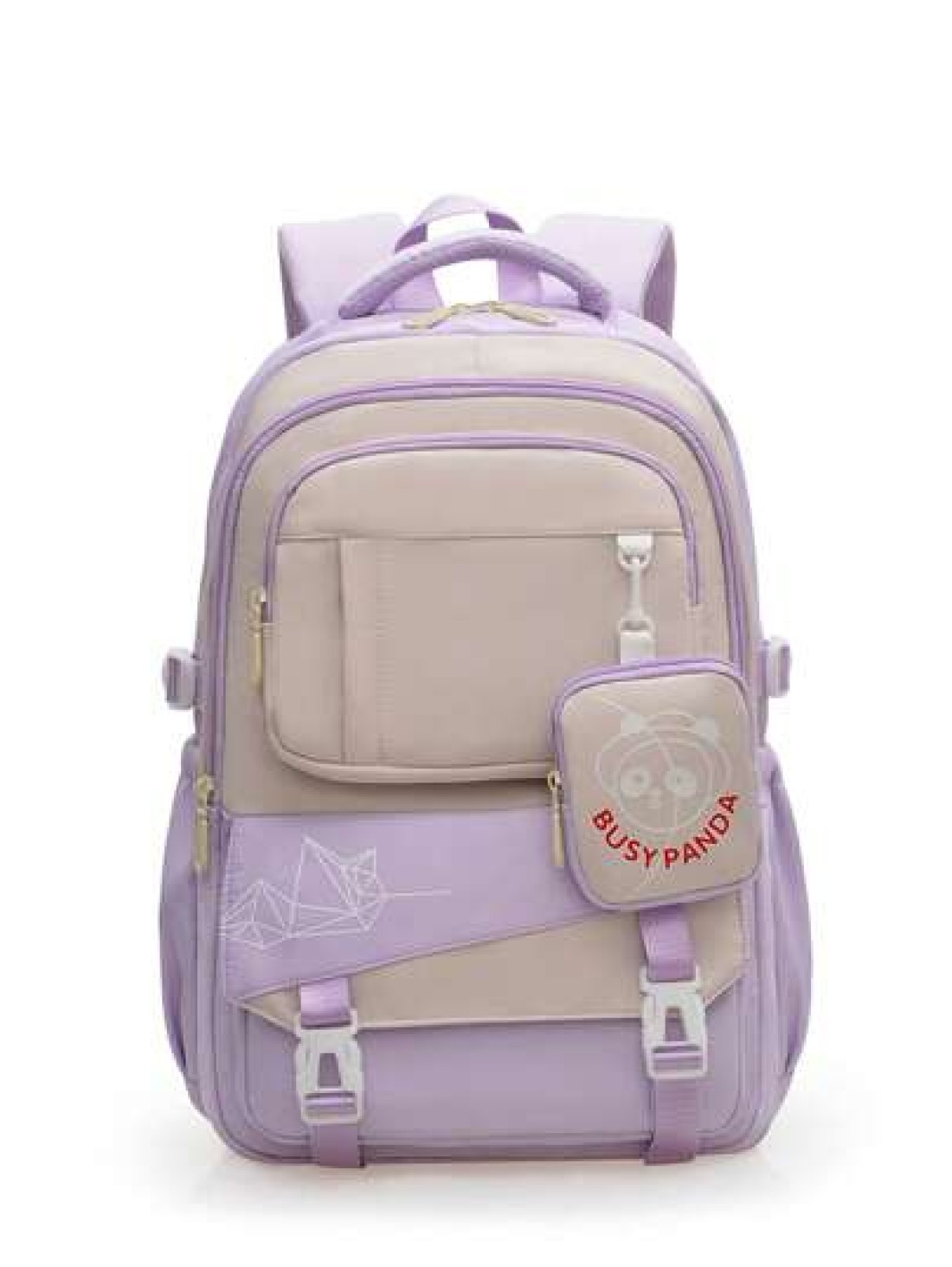 Cartoon Print Backpack For Female High School College Students Travel Bag Weight Reducing