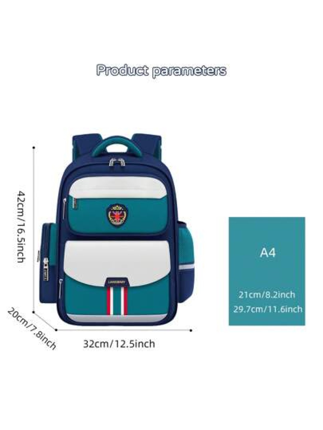 1pc Oxford Cloth School Backpack Lightweight Durable Reflective Strips Multi Compartment Extra Large Capacity Zipper Closure Suitable For Students Work Daily Commute
