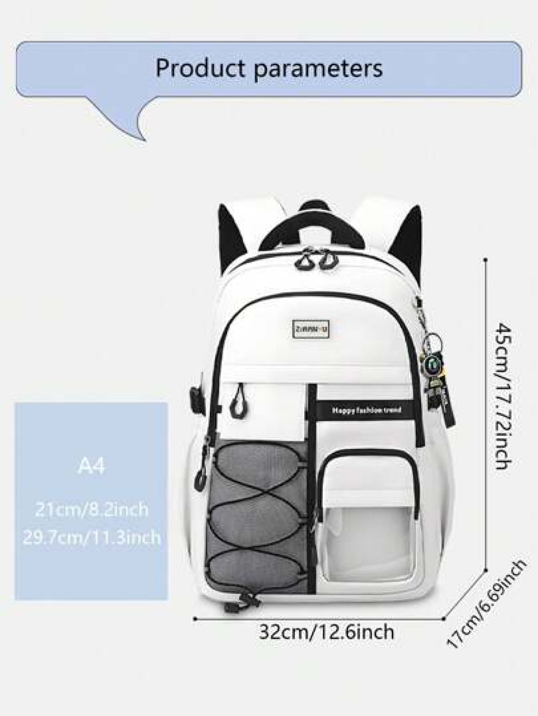 1pc Minimalist Casual Men Backpack Zipper Closure Adjustable Shoulder Strap Durable Fabric Large Capacity Multi Pocket Design Suitable For Daily Use And Travel Luggage Strap For Suitcase Back To Schoo