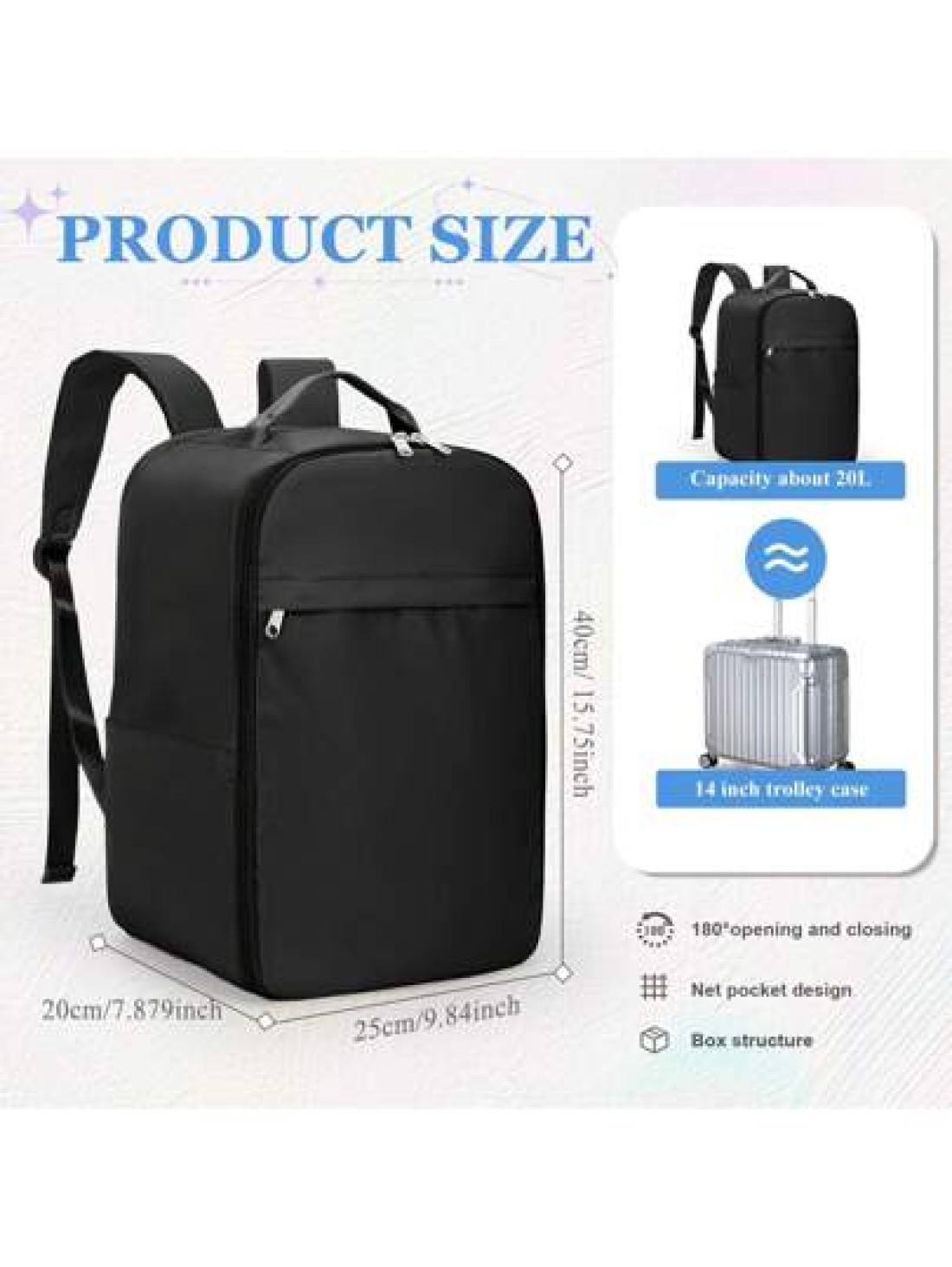 Large Travel Backpack Boy And Girl Business Laptop Backpack Cabin Bag 40x20x25 Carry On Backpack Airline Approved Waterproof Backpack Multi Functional Independent Computer Layer Middle School Students