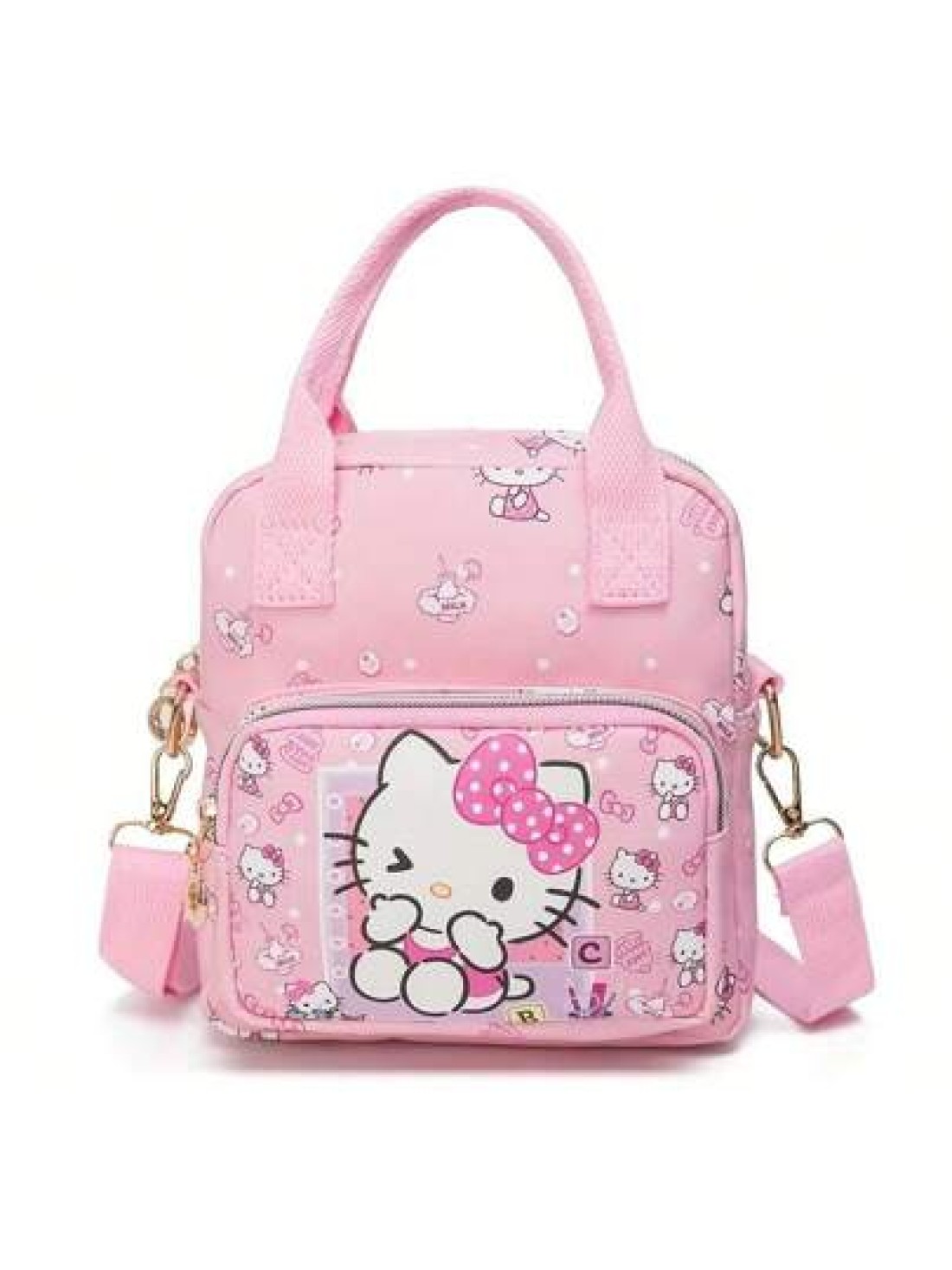 Sanrio حقيبة كبيرة السعة مع رسوم كرتونية جميلة لساريو ومنها هيلو كيتي ، متعددة الاستخدامات للخارج، تحمل باليد أو