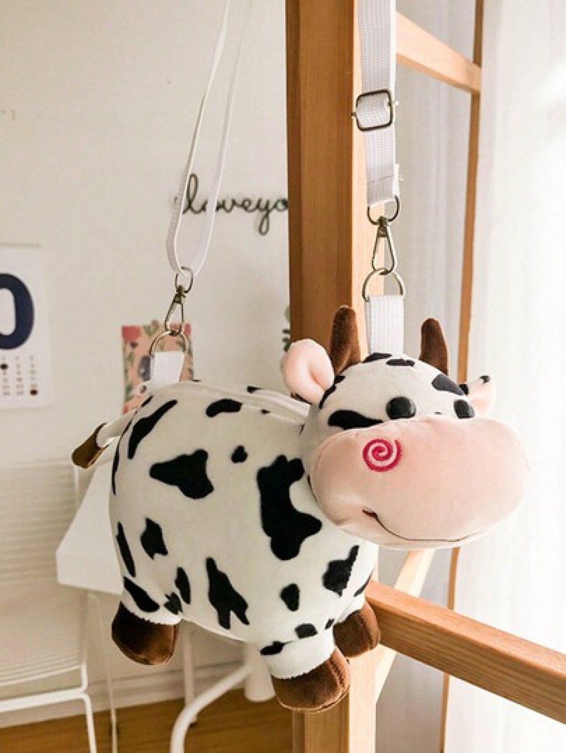 Women s Cow Shaped Oblique Shoulder Bag Asymmetric Design