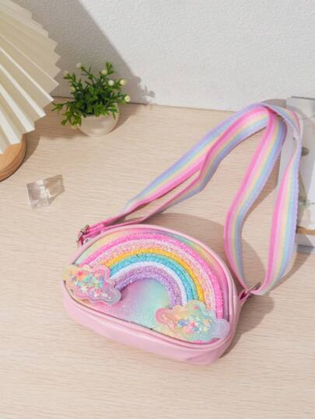 Kids Princess Rainbow Coin Purse Crossbody Bag Girls Mini Shoulder Bag