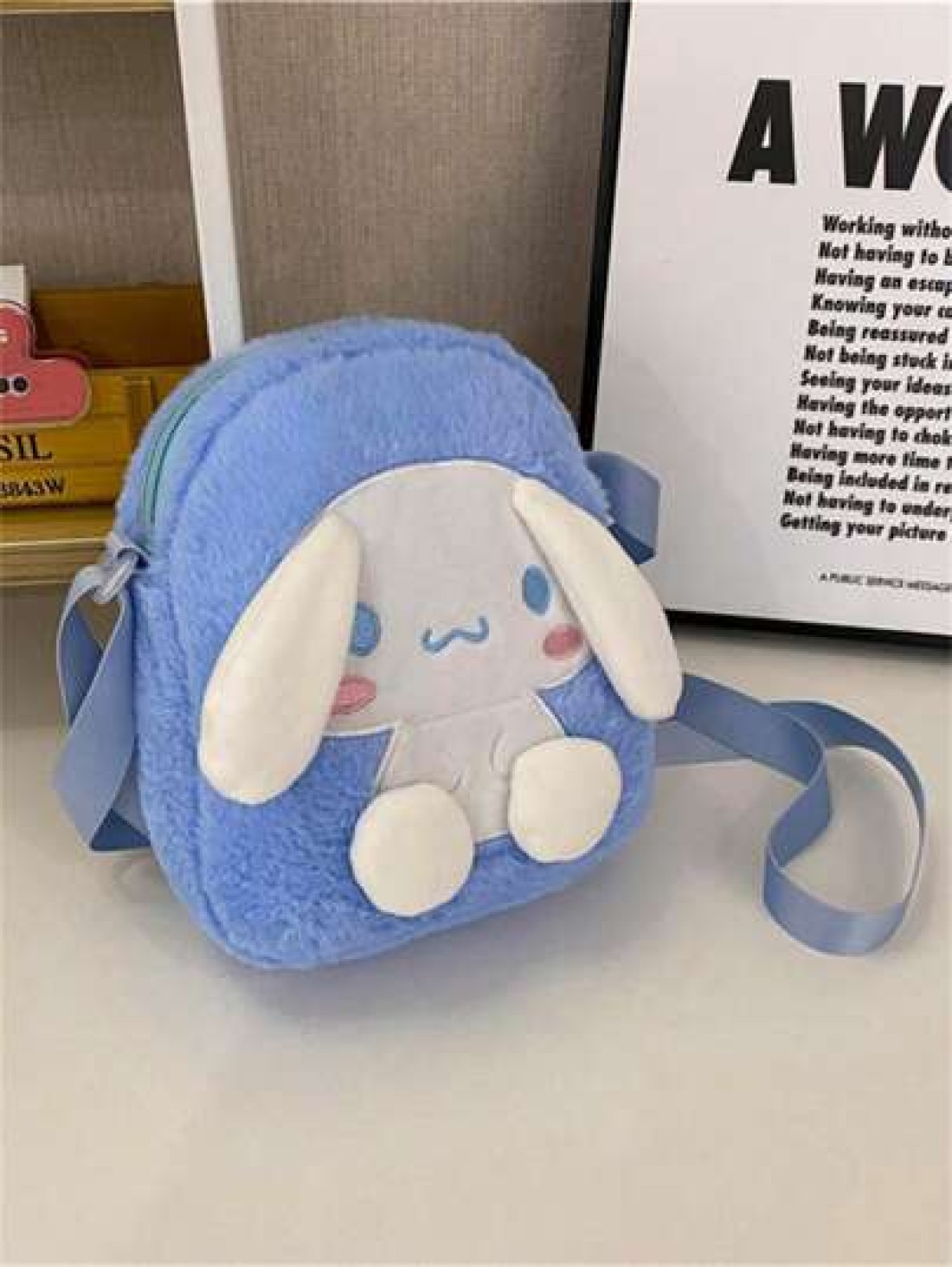 Sanrio 1pc Sanrio Character 1pc Casual Snack Cartoon Print Plush Single Shoulder Bag KT Cat Versatile Crossbody Bag For Women