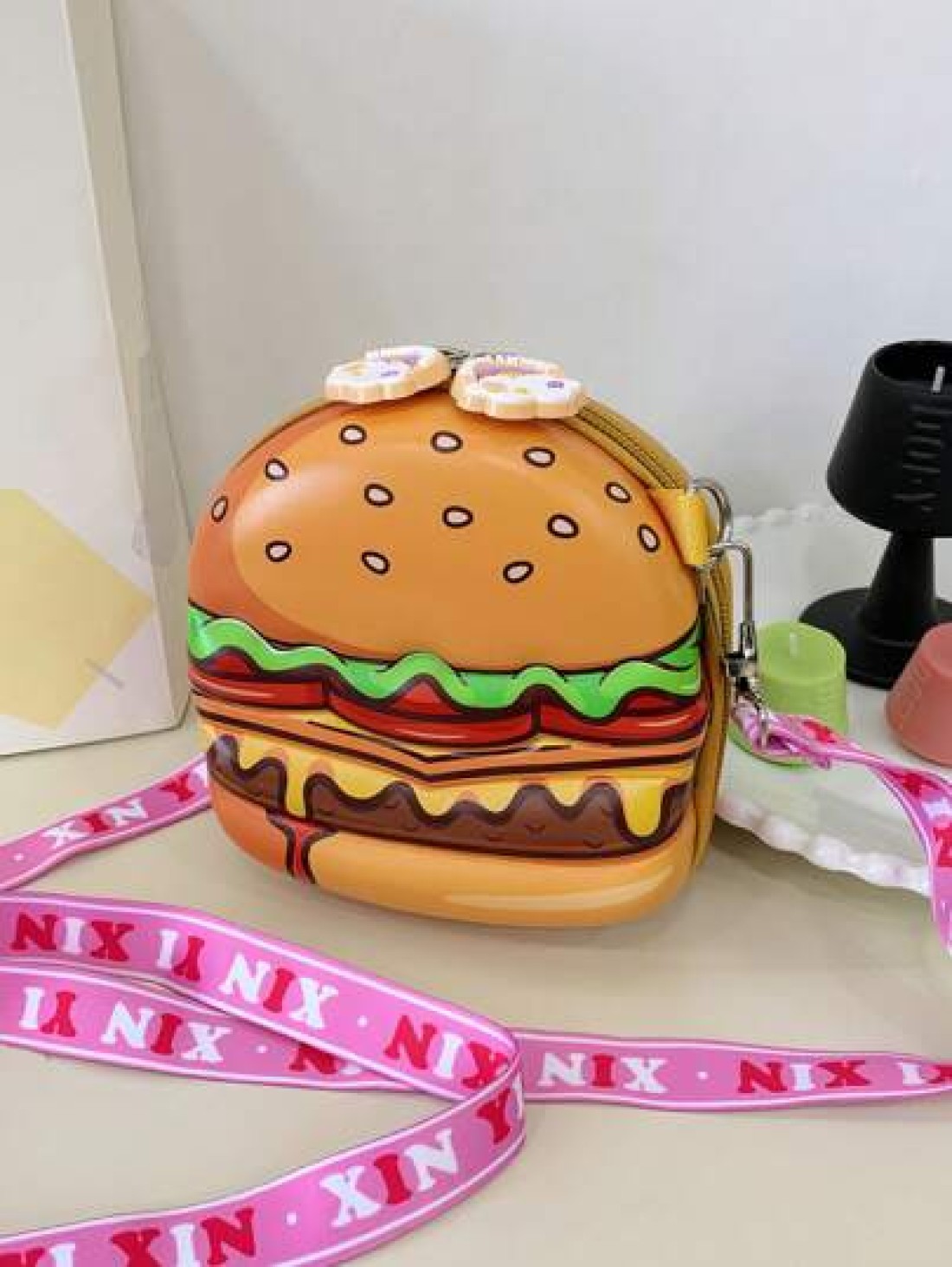 2025 New Summer Personalized Creative Quirky Cute Hamburger Bag Crossbody Bag Niche Unique Super Good Looking Small Bag