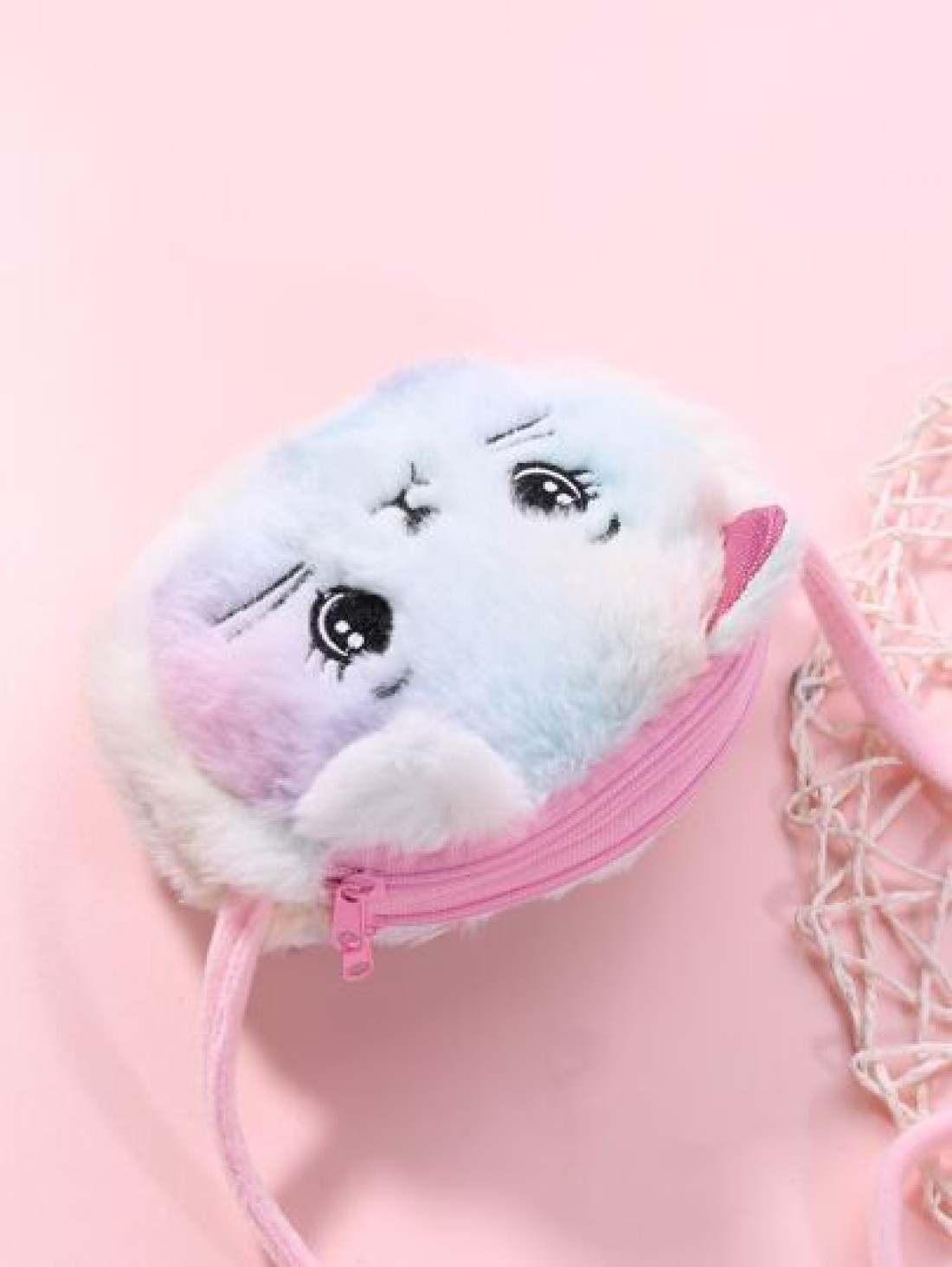 Plush Cat Sling Bag Tie Dye Placement Random