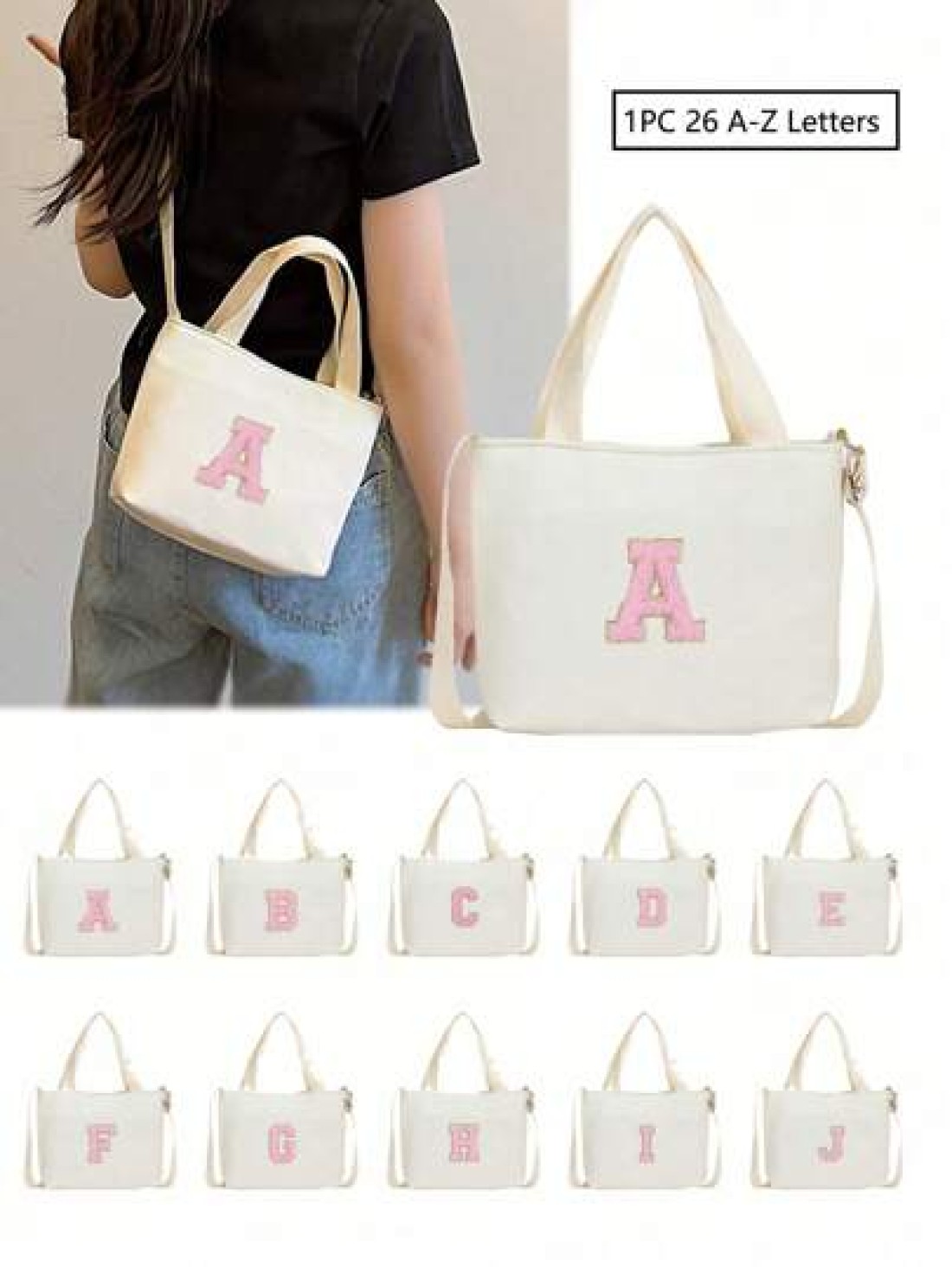 1Pc New Mini Casual Versatile And Diy 26 Letter Crossbody Bag For Back To School Season Suitable For Elementary School Junior High School High School And College Students Suitable For Daily Use When G