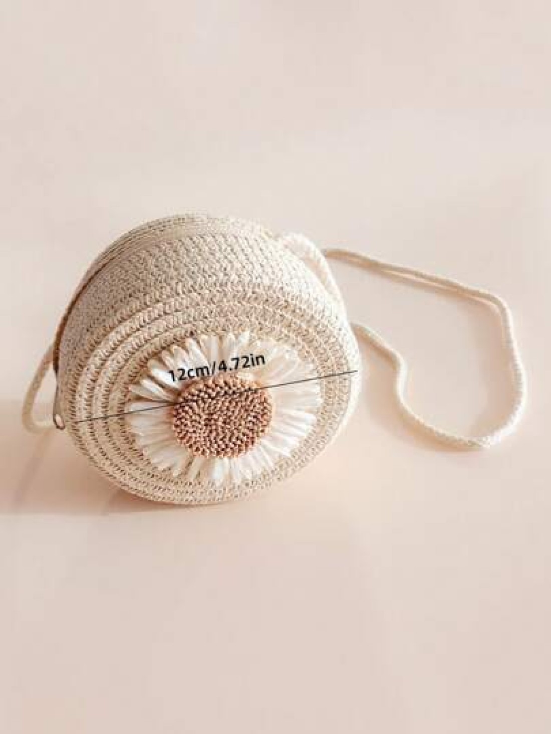 1pc Girls Sunflower Paper Straw Sling Bag Children Coin Purse