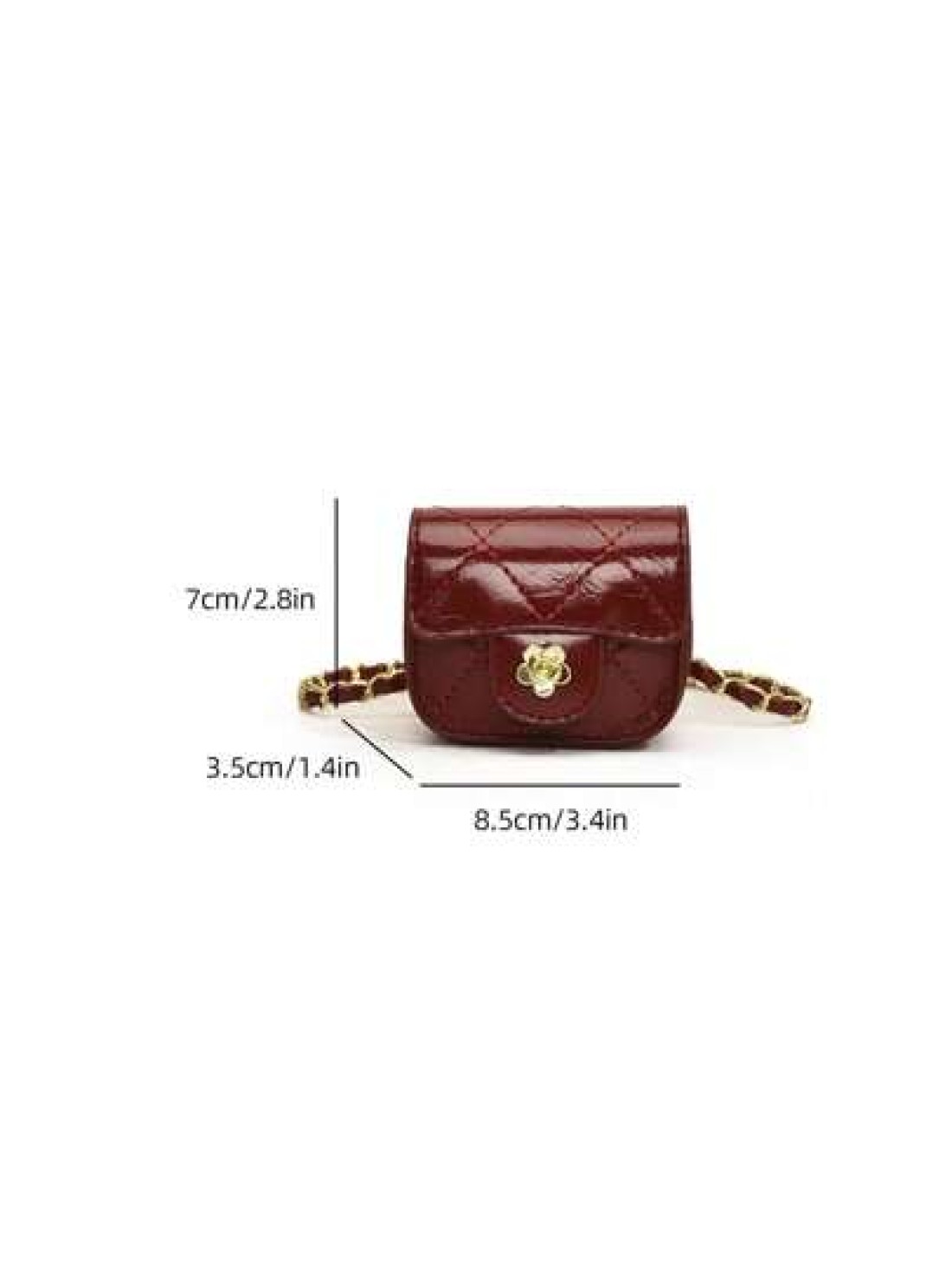1pc Fashion Versatile Necklace Bag For Girls Solid Color Camellia Mini Crossbody Bag Quilted Embroidery Earbud Case