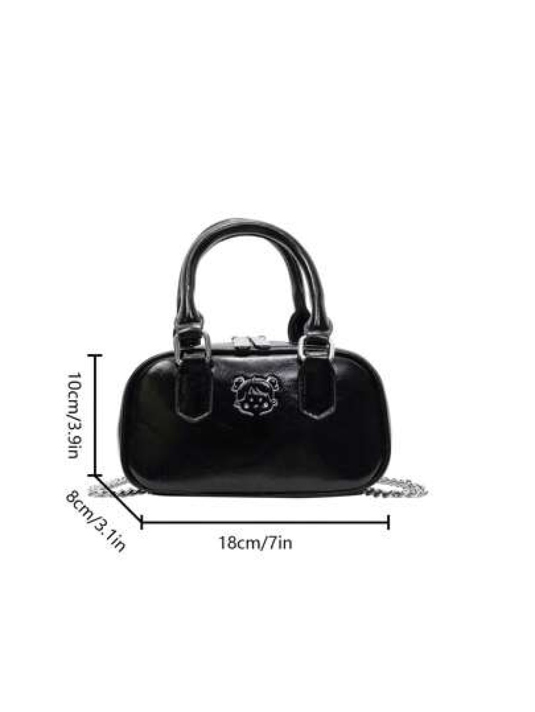 1pc Girls Plain Cute Girl Print PU Handbag Zipper Closure Simple Versatile Girl Crossbody Bag Suitable For Daily Or Festival Use
