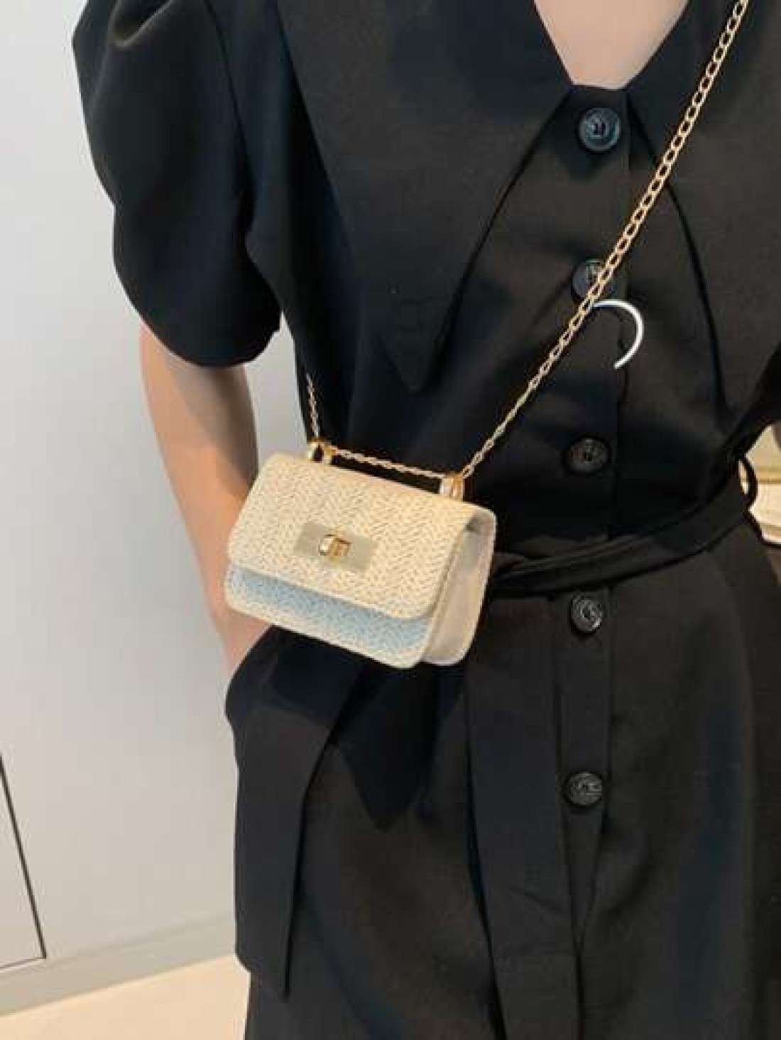 Stylish Woven Fashion Minimalist Small Square Shoulder Crossbody Bag For Girls Casual