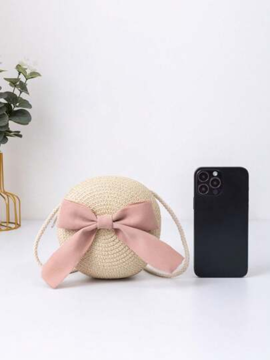 Children s Woven Straw Crossbody Bag For Beach