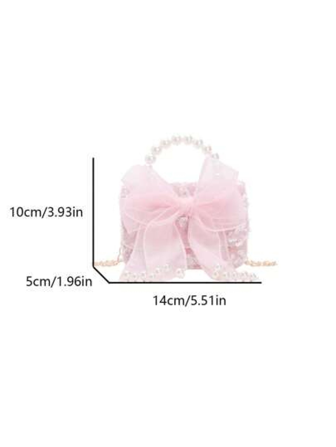 1pc Girls Polyester Cartoon Bow Pattern Crossbody Bag Cute Design For Outdoor Use