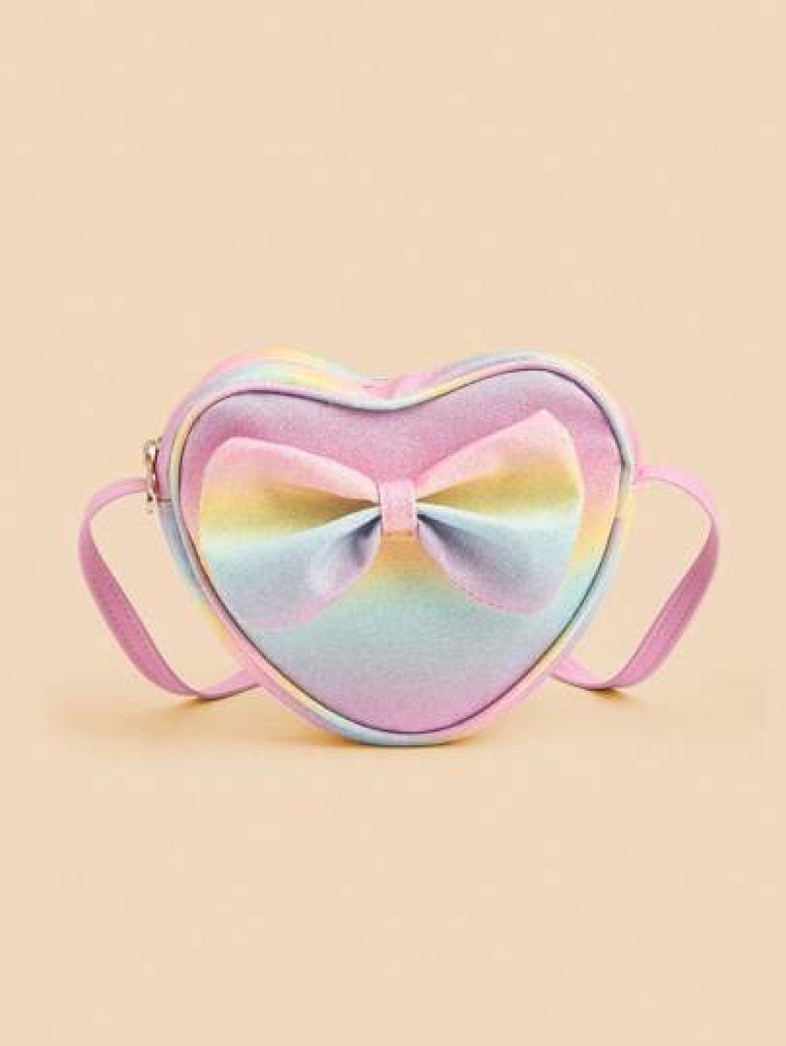 1pc Kids Girls Fashion Heart Bowknot Crossbody Bag Girls Mini Coin Purse