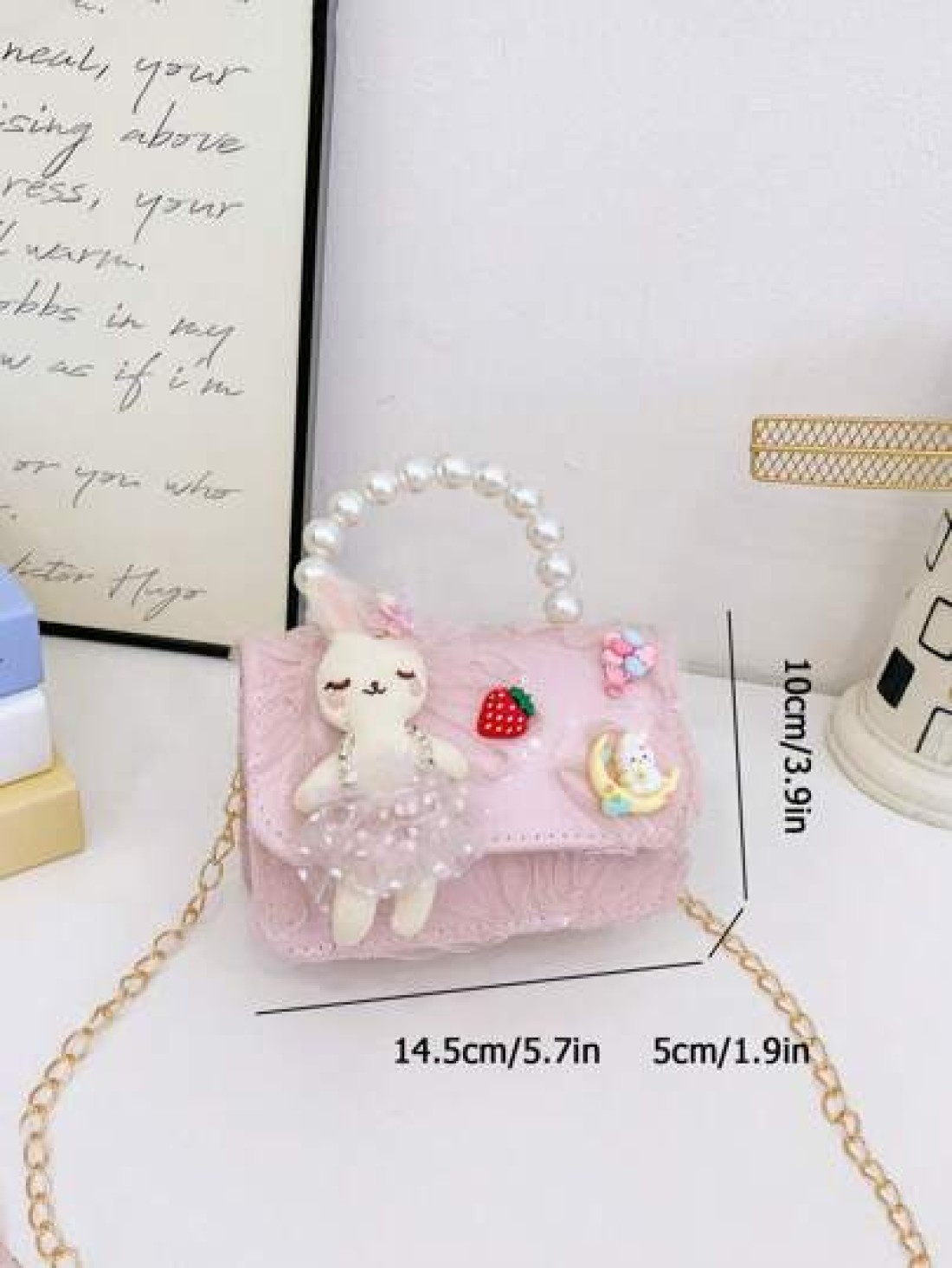 1 Pc Mini Young Children Handbag Pearl Bag Flip Bag Princess BagChain Messenger Bag Small Square Bag Shoulder Bag Candy Storagebag Versatile Lightweight Flip Closure Casual Bag For Travel VacationOutd