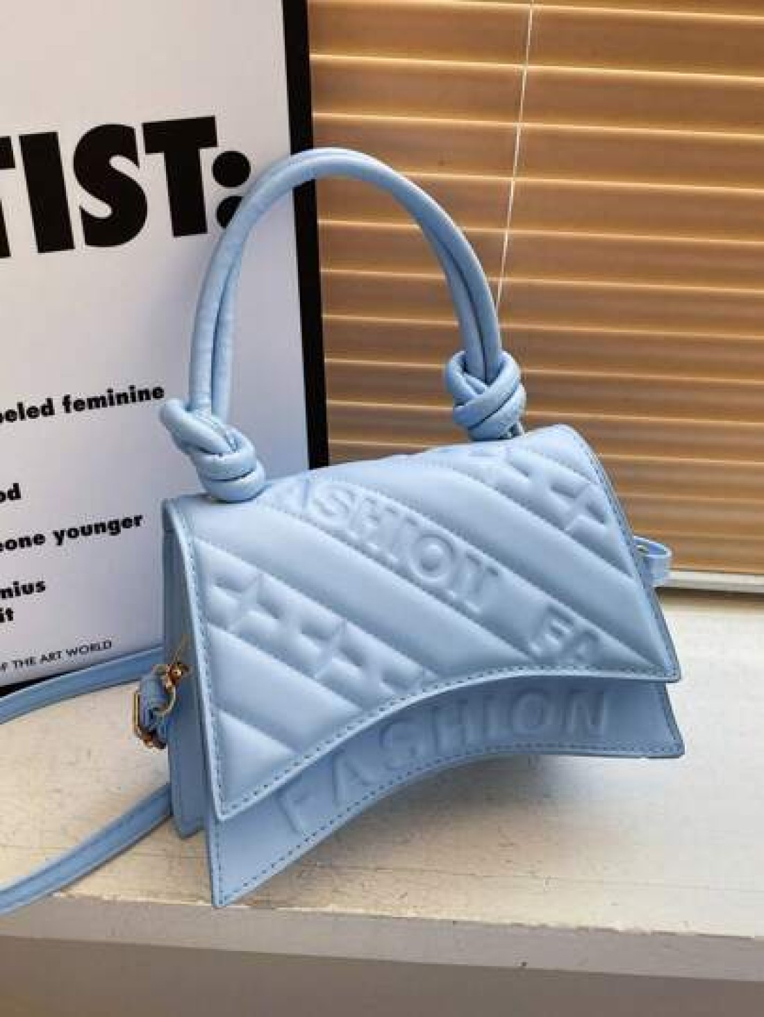 1pc Girls New Pu Striped Indentation Letter Candy Color Handbag Solid Color Western Style Shoulder Crossbody Handbag Small Square Bag Personality Creative Versatile Fashion Elegant Niche Crossbody Bag