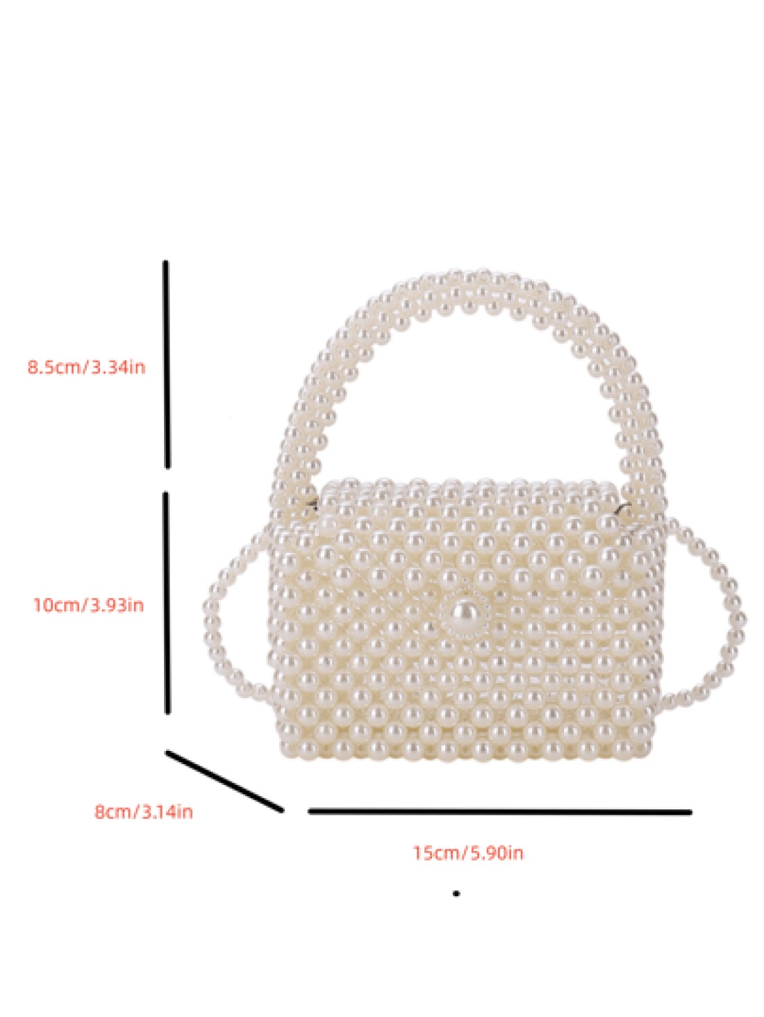 1pc Beaded Handbag Fashion Pearl Small Shoulder Bag Spring Summer