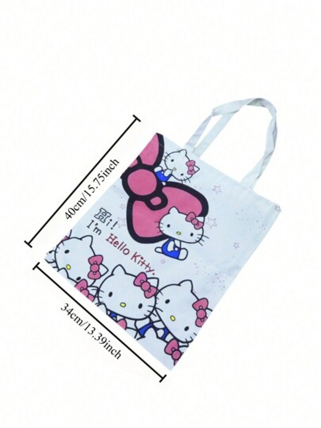 Sanrio Cartoon Sanrio Hello Kitty Kuromi New Large Capacity Commuting Canvas Bag Girls Anime Kawaii Cartoon Pattern And Stylish School Design