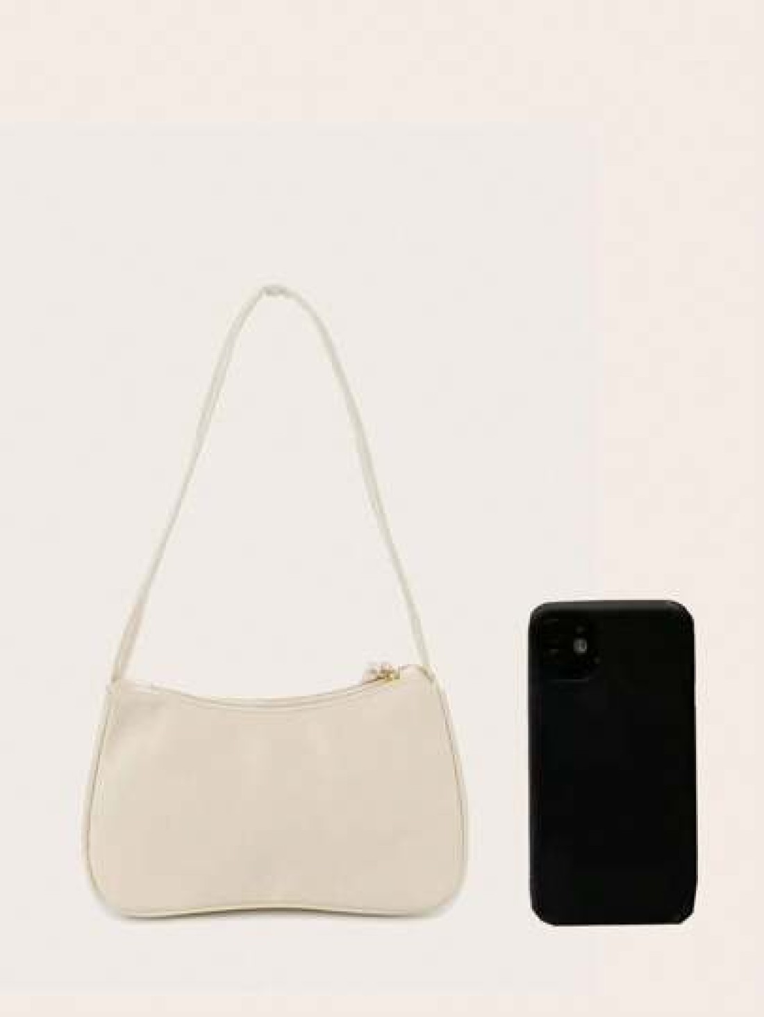 1pc Simple And Stylish Solid Color PU Shoulder Bag
