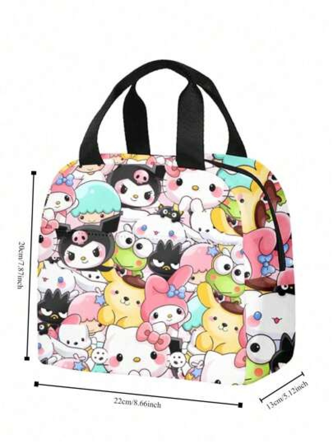 Sanrio 3D Printing Peripheral Cartoon Handbag Meal Bag Cute Cartoon Insulated Lunch Box Bag Meal Bag Handbag For Travel Storage Bag Makeup Bag Cosmetic Bag Vacation Organizer Large Capacity Makeup Org