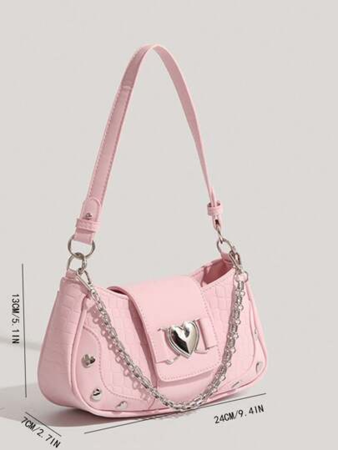 Fashion Y2k Style Women Shoulder Bag With Three Straps Water Resistant Handheld Or Cross Body PU Leather Bag Casual Love Shaped Bag For Various Occasions Including Females Girls Students Young Profess