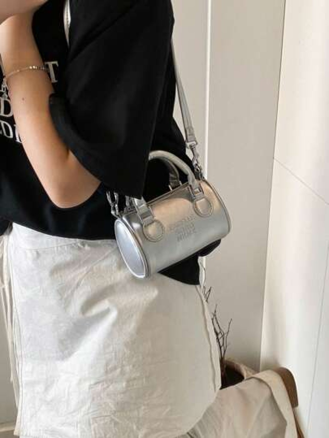 Girls Letter Print Mini Pillow Handbag Shoulder Messenger Bag
