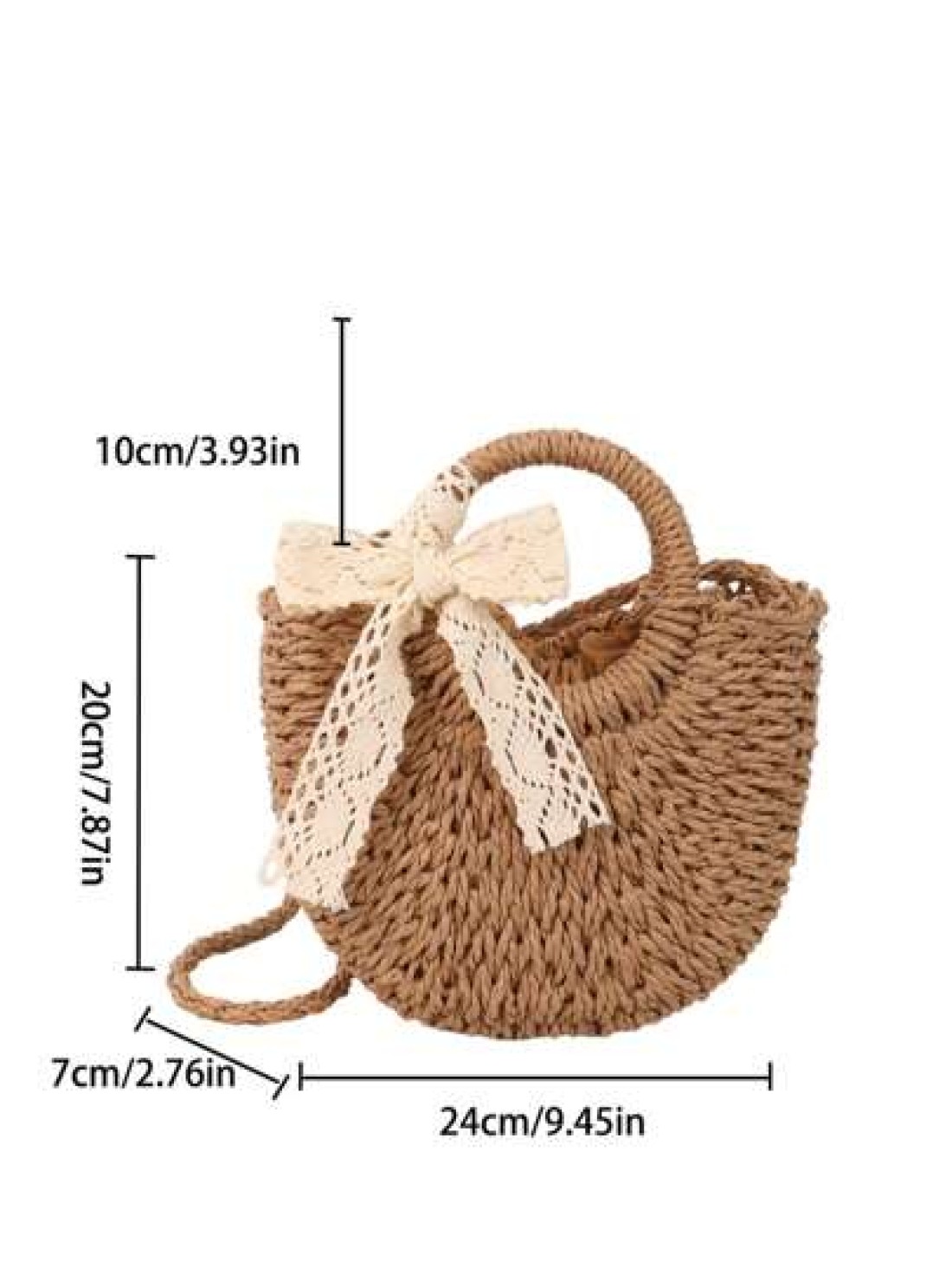 1pc Girls Vacation Style Drawstring Pockets Shoulder Handbag Casual Crossbody Bag Suitable For Summer Vacation