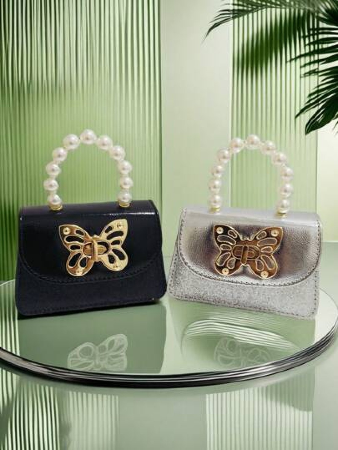 Children s Fashion New Butterfly Pearl Handbag Holiday Gift PU Leather Butterfly Lock Stylish Pouch Princess Mini Wallet Purse For Girls