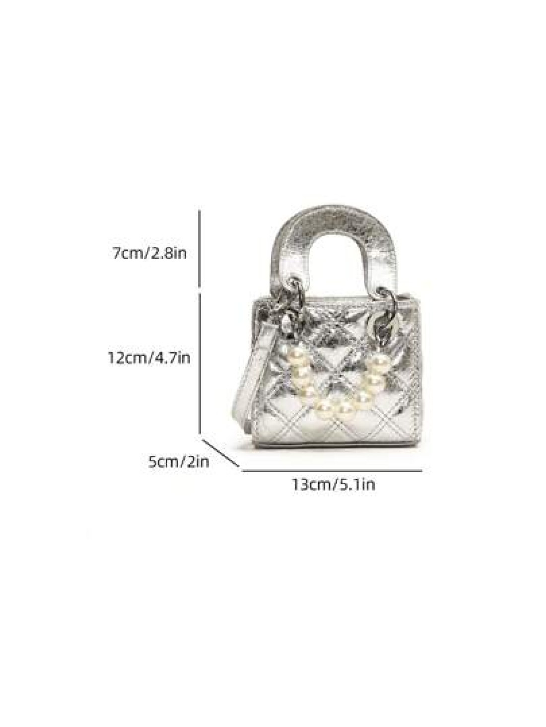 New Embroidered Pearl Chain Handbag Shoulder Bag Phone Mini Square Purse