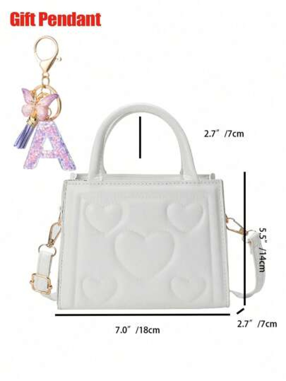 1pc Vintage Heart Quilted Handbag Casual Shoulder Crossbody Bag For Daily Use 1pc Purple Gift Pendant