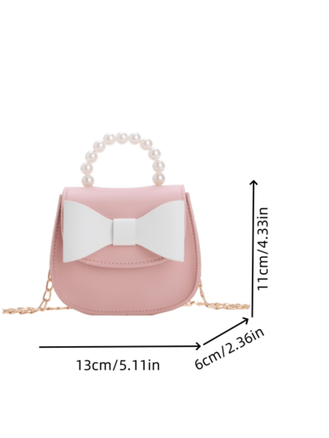 1pc New Fashion Pearl Handbag With Strap Butterfly Decor Mini Cross Body Bag