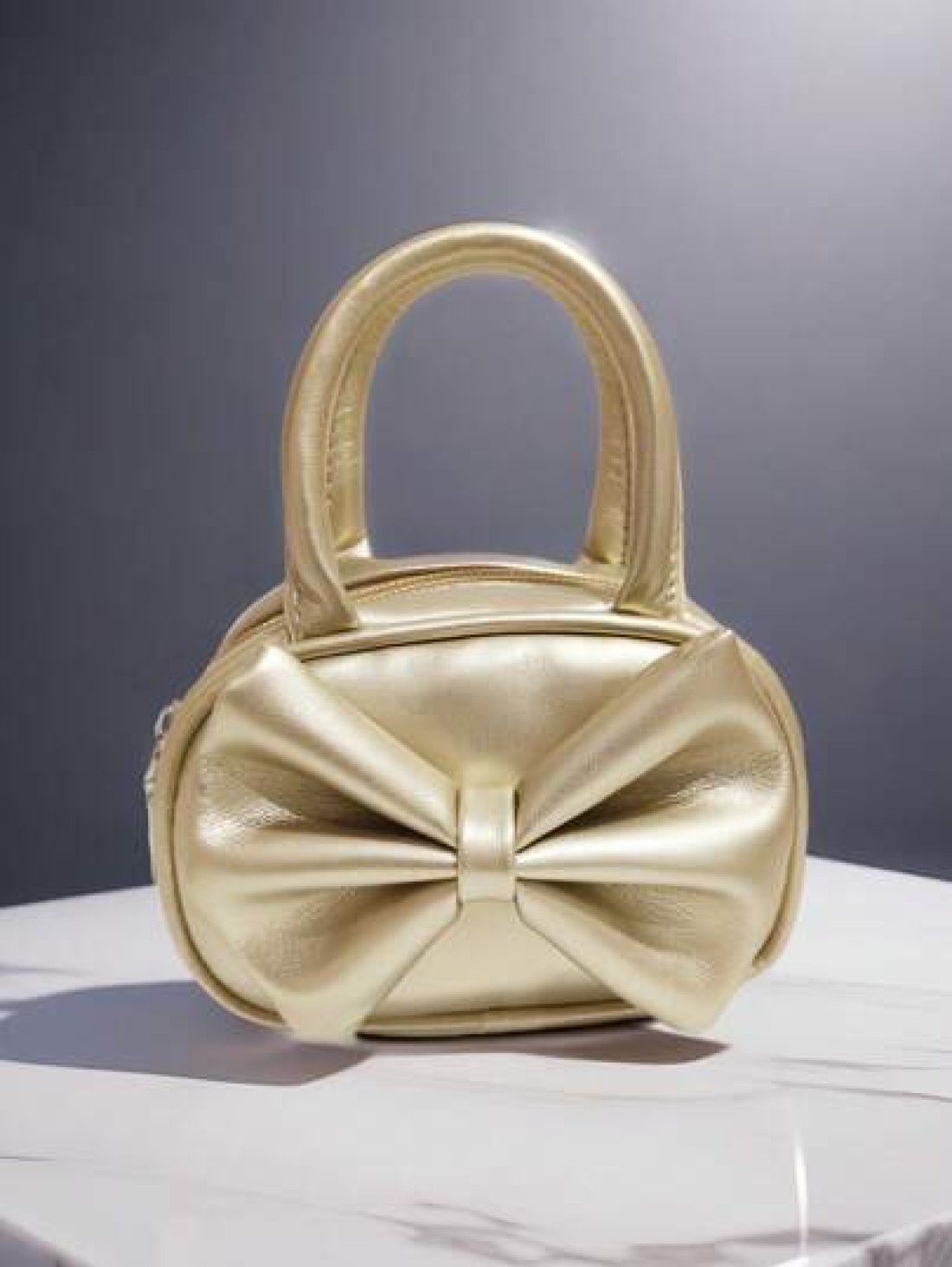 Kids Bowknot Handbag Fashion New Girls Shoulder Bag Holiday Gift Princess Mini Purse Coin Pouch Minimalist Small Round Bag