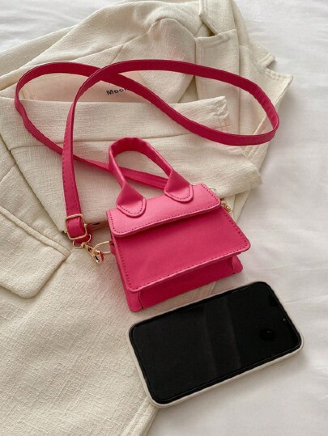 1pc Solid Color PU Flap Closure Mini Handbag Fashionable Retro Tote Shoulder Crossbody Square Bag Suitable For Daily Use